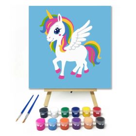 Szárnyas egyszervú - gyerek számfestő készlet - Számfestő.hu - 20×20cm - Keret nélkül