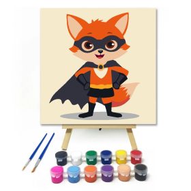 Hősies róka - gyerek számfestő készlet - Számfestő.hu - 20×20cm - Keret nélkül