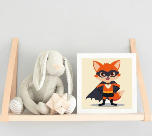 Hősies róka - gyerek számfestő készlet - Számfestő.hu - 40×40cm - Keretre feszítve