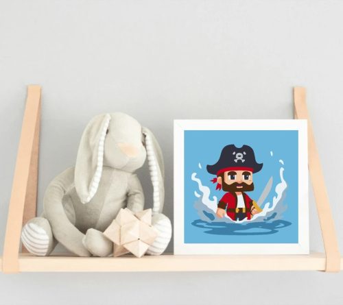 Kalózkapitány karddal - gyerek számfestő készlet - Számfestő.hu - 50×50cm - Keret nélkül