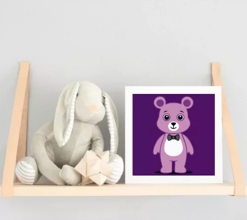 Csokornyakkendős maci - gyerek számfestő készlet - Számfestő.hu - 20×20cm - Keret nélkül