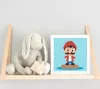 Bajuszos kis figura - gyerek számfestő készlet - Számfestő.hu - 20×20cm - Keretre feszítve