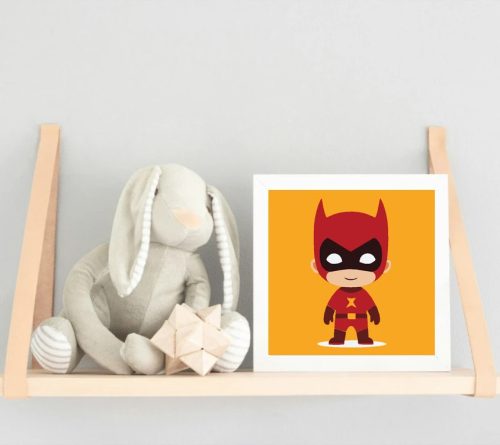 Fekete maszkos hős - gyerek számfestő készlet - Számfestő.hu - 20×20cm - Keretre feszítve