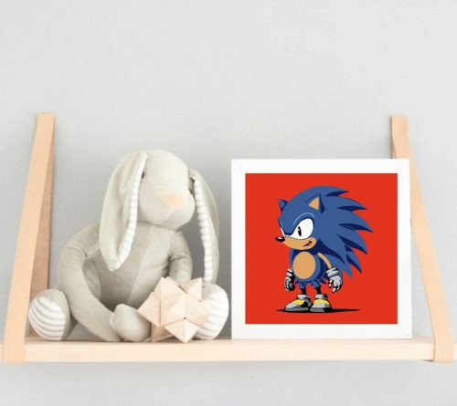 Kék tüskés süni - gyerek számfestő készlet - Számfestő.hu - 30×30cm - Keret nélkül