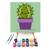 Mosolygós kaktusz - gyerek számfestő készlet - Számfestő.hu - 20×20cm - Keretre feszítve