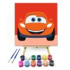 Vidám autó mosolya - gyerek számfestő készlet - Számfestő.hu - 30×30cm - Keret nélkül
