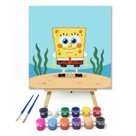 Mosolygós tengeri szivacs - gyerek számfestő készlet - Számfestő.hu - 20×20cm - Keret nélkül