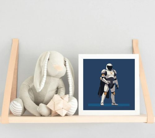 Titokzatos űrbéli hős - gyerek számfestő készlet - Számfestő.hu - 20×20cm - Keretre feszítve