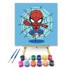 Kalandos pókhálós hős - gyerek számfestő készlet - Számfestő.hu - 30×30cm - Keret nélkül