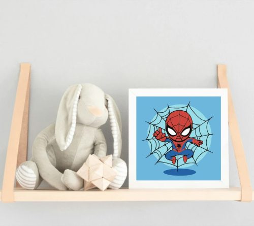 Kalandos pókhálós hős - gyerek számfestő készlet - Számfestő.hu - 50×50cm - Keret nélkül