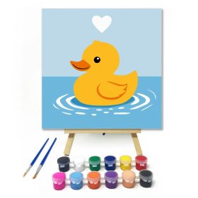 Békés kiskacsa - gyerek számfestő készlet - Számfestő.hu - 20×20cm - Keret nélkül