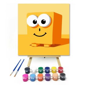 Mosolygós kockabarát - gyerek számfestő készlet - Számfestő.hu - 20×20cm - Keret nélkül