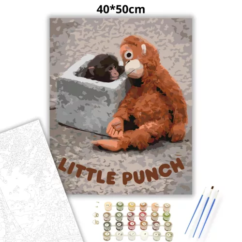 Az első pillantás – Punch és Ora-mama - számfestő készlet - Számfestő.hu - 50×60cm - Keretre feszítve