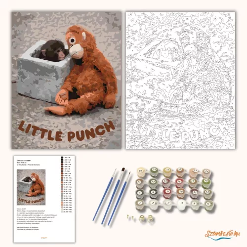 Az első pillantás – Punch és Ora-mama - számfestő készlet - Számfestő.hu - 50×60cm - Keretre feszítve