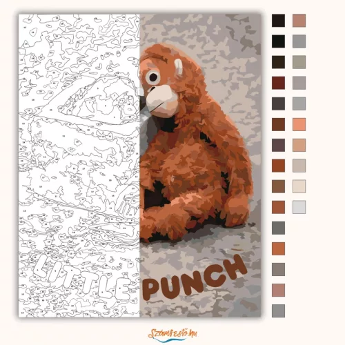 Az első pillantás – Punch és Ora-mama - számfestő készlet - Számfestő.hu - 40×50cm - Keretre feszítve