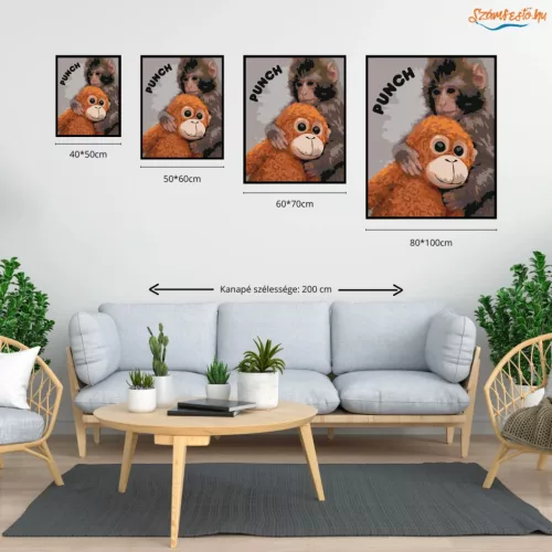 Örökre Melletted – Punch - számfestő készlet - Számfestő.hu - 50×60cm - Keretre feszítve