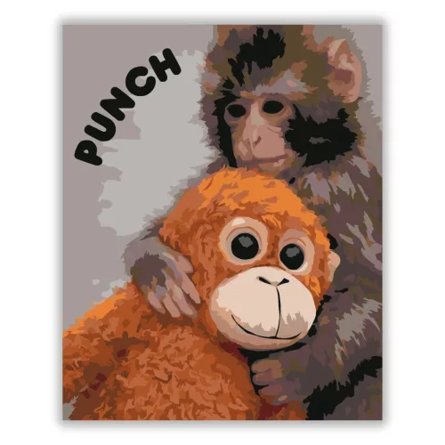 Örökre Melletted – Punch - számfestő készlet - Számfestő.hu - 40×50cm - Keretre feszítve