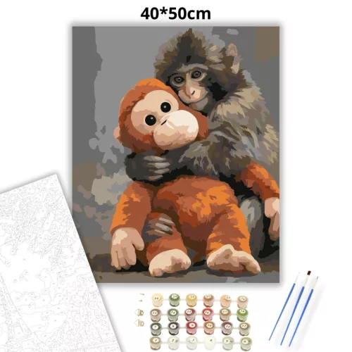 Az ölelés, ami mindent megold – Punch - számfestő készlet - Számfestő.hu - 50×60cm - Keretre feszítve