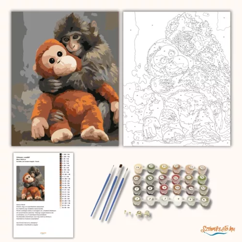 Az ölelés, ami mindent megold – Punch - számfestő készlet - Számfestő.hu - 50×60cm - Keretre feszítve