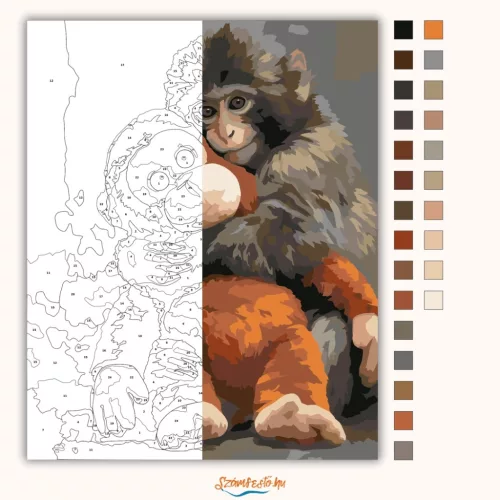 Az ölelés, ami mindent megold – Punch - számfestő készlet - Számfestő.hu - 60×70cm - Keretre feszítve