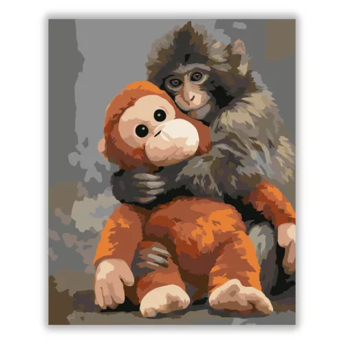 Az ölelés, ami mindent megold – Punch - számfestő készlet - Számfestő.hu - 60×70cm - Keretre feszítve