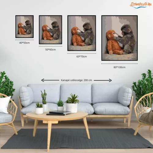 Csak Te és Én – Punch - számfestő készlet - Számfestő.hu - 40×50cm - Keretre feszítve