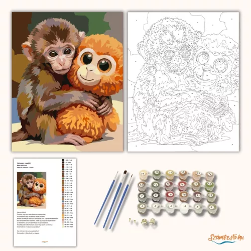 Világ kis kedvence – Punch - számfestő készlet - Számfestő.hu - 40×50cm - Keretre feszítve