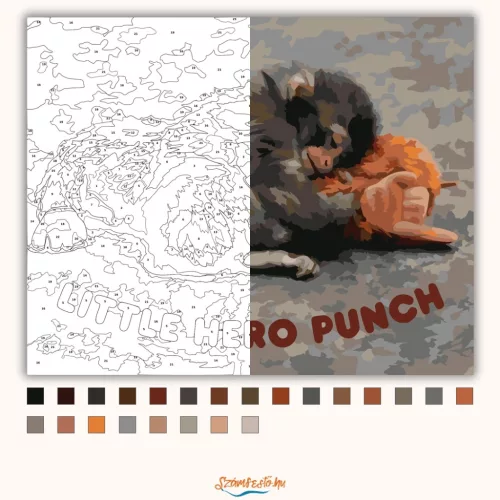 Biztonságban – Punch álma - számfestő készlet - Számfestő.hu - 80×100cm - Keretre feszítve