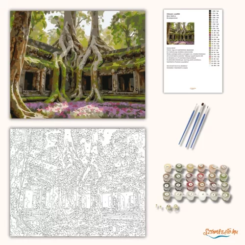 Ősi templomromok - számfestő készlet - Számfestő.hu - 50×60cm - Keretre feszítve