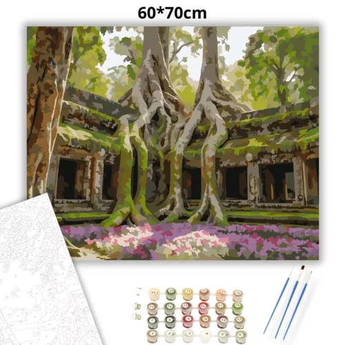 Ősi templomromok - számfestő készlet - Számfestő.hu - 60×70cm - Keretre feszítve