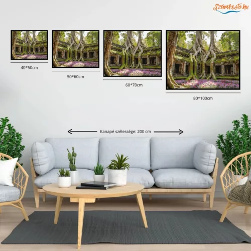 Ősi templomromok - számfestő készlet - Számfestő.hu - 60×70cm - Keretre feszítve