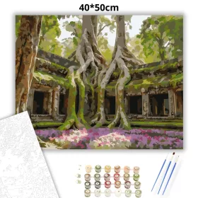 Ősi templomromok - számfestő készlet - Számfestő.hu - 40×50cm - Keret nélkül