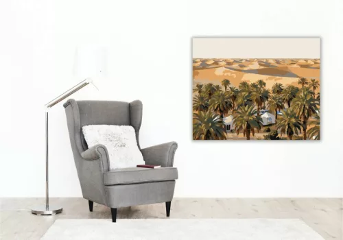 Sivatagi oázis - számfestő készlet - Számfestő.hu - 60×70cm - Keret nélkül