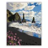 Fekete homokos tengerpart - számfestő készlet - Számfestő.hu - 60×70cm - Keret nélkül