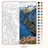 Havas csúcsok fjordja - számfestő készlet - Számfestő.hu - 40×50cm - Keretre feszítve