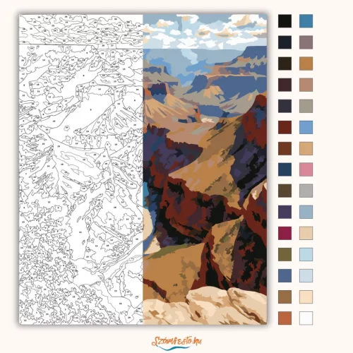 Csendes folyókanyar - számfestő készlet - Számfestő.hu - 50×60cm - Keret nélkül