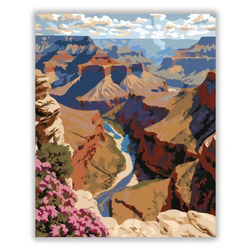 Csendes folyókanyar - számfestő készlet - Számfestő.hu - 50×60cm - Keret nélkül