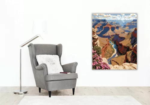 Csendes folyókanyar - számfestő készlet - Számfestő.hu - 60×70cm - Keretre feszítve