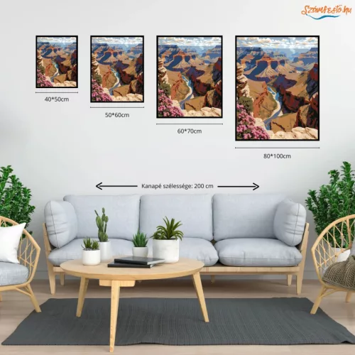 Csendes folyókanyar - számfestő készlet - Számfestő.hu - 80×100cm - Keret nélkül