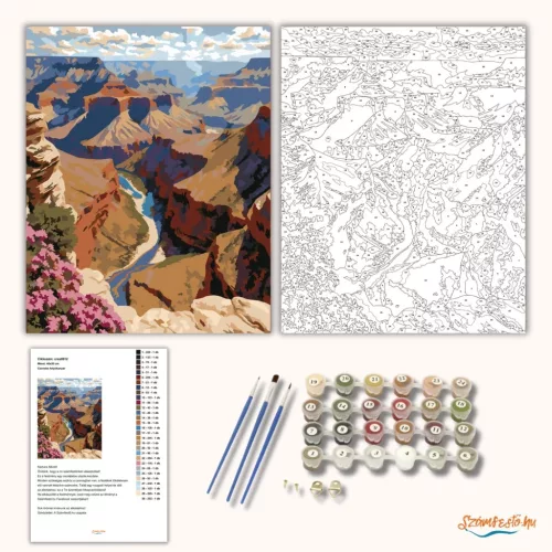 Csendes folyókanyar - számfestő készlet - Számfestő.hu - 40×50cm - Keretre feszítve