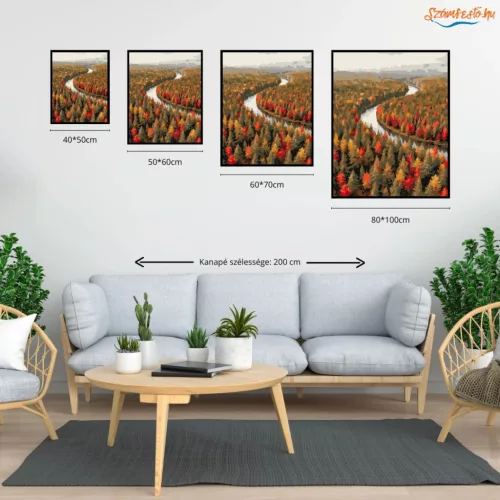 Nyugodt folyókanyar - számfestő készlet - Számfestő.hu - 80×100cm - Keretre feszítve