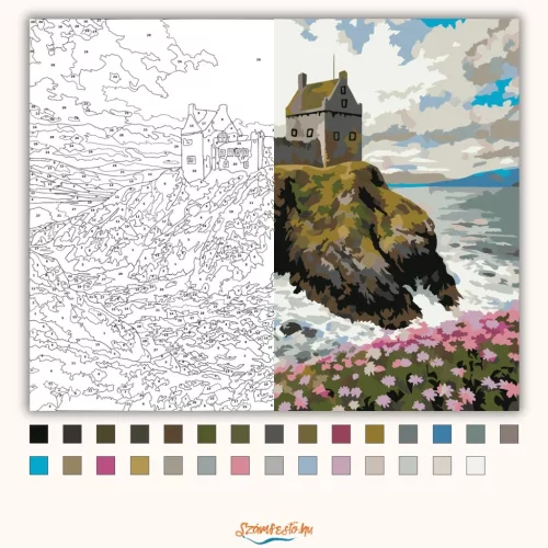 Viharvert tengerfok - számfestő készlet - Számfestő.hu - 40×50cm - Keretre feszítve