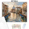 Csendes velencei csatorna - számfestő készlet - Számfestő.hu - 80×100cm - Keretre feszítve