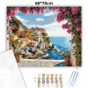 Napfényes Amalfi-kilátás - számfestő készlet - Számfestő.hu - 60×70cm - Keretre feszítve