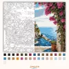 Napfényes Amalfi-kilátás - számfestő készlet - Számfestő.hu - 40×50cm - Keret nélkül