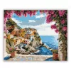 Napfényes Amalfi-kilátás - számfestő készlet - Számfestő.hu - 40×50cm - Keret nélkül