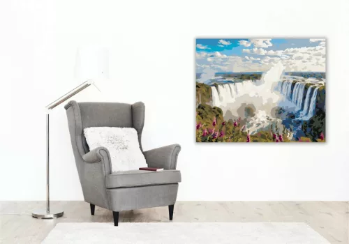 Iguazú vízesés - számfestő készlet - Számfestő.hu - 50×60cm - Keret nélkül