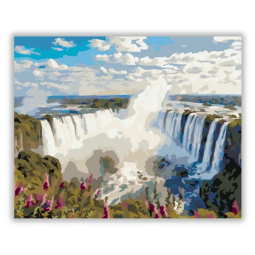 Iguazú vízesés - számfestő készlet - Számfestő.hu - 60×70cm - Keret nélkül
