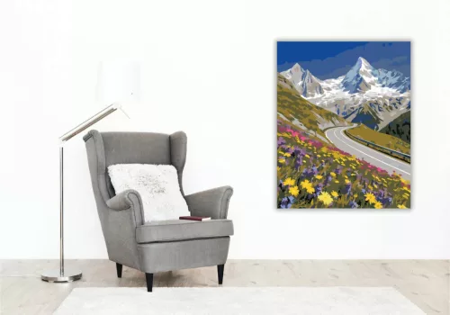 Vadvirágos szerpentin - számfestő készlet - Számfestő.hu - 60×70cm - Keret nélkül