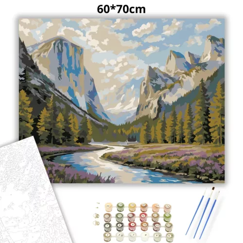 Derűs folyókanyar - számfestő készlet - Számfestő.hu - 60×70cm - Keret nélkül